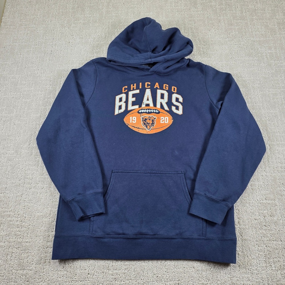 NFL Pro Line Fanatics Chicago Bears Navy Blue Hoodie Youth XL Distressed Graphic